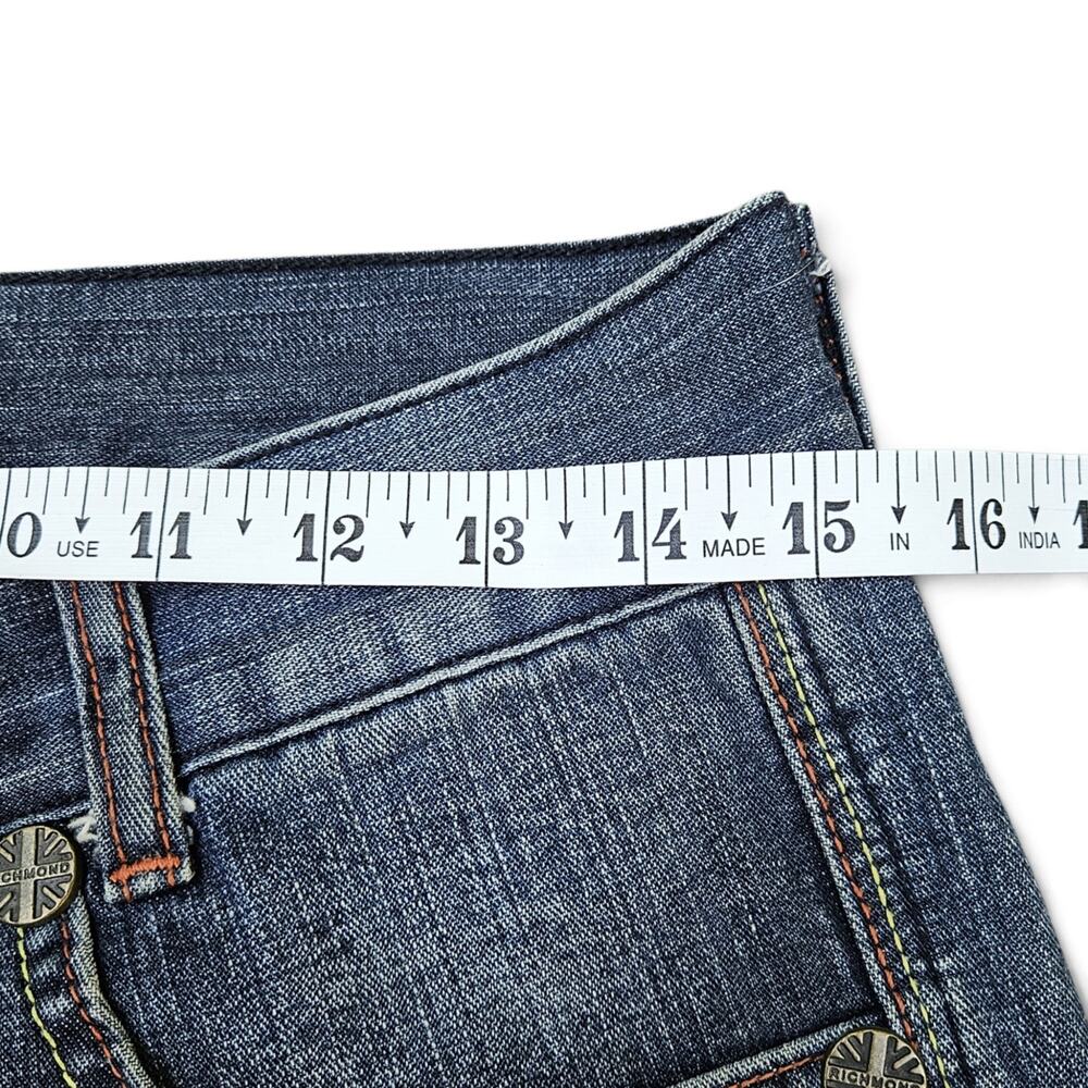 Y2k Richmond Jeans Union Jack Rhinestone Low-Rise - Size 28 - Picture 7 of 8